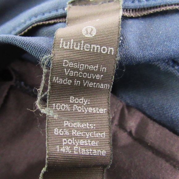 LULULEMON  Navy,Flat Front Shorts Size 34" Waist - Picture 3 of 9